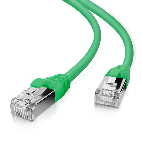 Câble patch Helos SF/UTP Cat 5e vert 1,0m, 117824