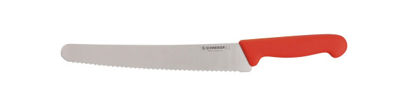 Couteau universel Schneider, bord dentelé, rouge, longueur de la lame : 25 cm, 260701