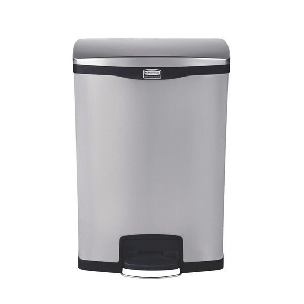 Rubbermaid Slim Jim Poubelle à pédale en acier inoxydable 90L, GE939