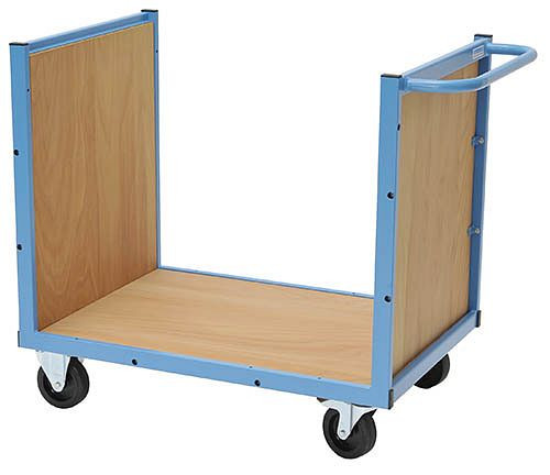 Chariot de transport Bedrunka+Hirth, avec plancher en bois, parois avant et arrière, 900 x 620 x 860 mm, 04.900.03