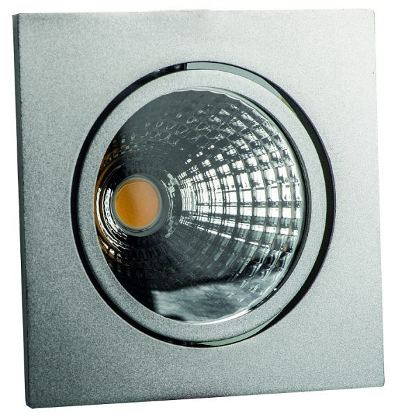 rutec Projekt GLIN COB LED - spot encastrable orientable, carré, 500mA, 20W, IP40, 3000K, CRI80 - argent, PEH819WWOK