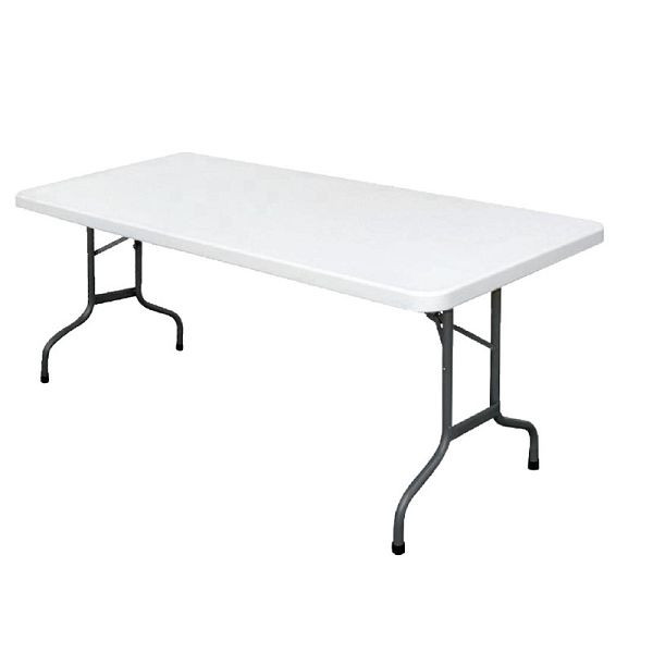 Table pliante rectangulaire Bolero blanc 182,7cm, U579
