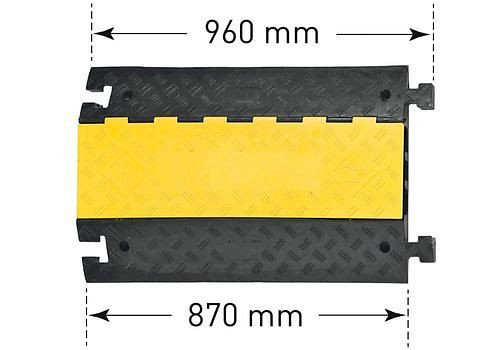 Pont de câbles DENIOS avec 3 canaux de câbles, pour une charge par essieu jusqu'à 12 t, 248-348