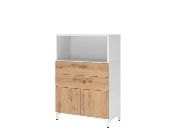 Armoire combinée Hammerbacher, 3OH, base, blanc/chêne astre, VFW38K1KU/W/R/BS