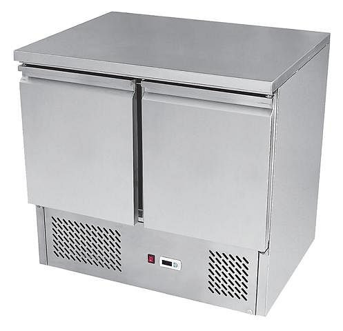 Table réfrigérante gel-o-mat au design saladette, modèle ESL3801GR avec 2 portes, 560KT.1GL