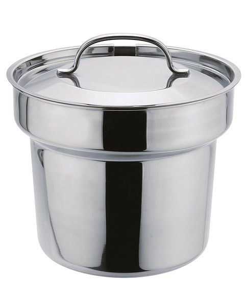 Marmite APS Bain-Marie, environ Ø20 cm, hauteur 18 cm, 4,5 litres, acier inoxydable 18/10, avec couvercle, évidement pour cuillère, 12244