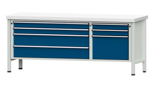 Établis ANKE Établi en caisson, modèle 288 V, 2000 x 700 x 850 mm, RAL 7035/5010, KSP 50 mm, 304.634