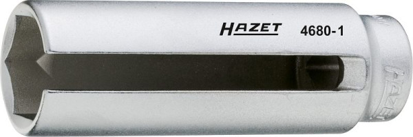 Insert de sonde lambda Hazet, carré, creux 12,5 mm (1/2 pouce), profil hexagonal extérieur, 22 mm, surface : chromée, longueur : 92 mm, 4680-1