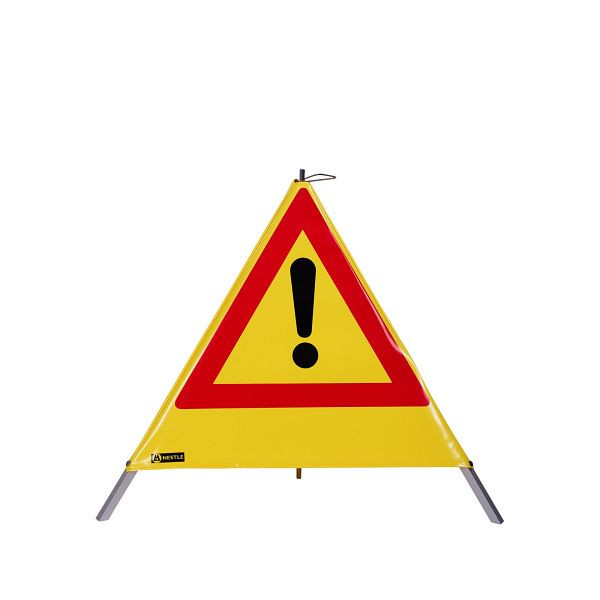 Pyramide d'avertissement NESTLE 70cm WAPY 70G, cadre lumineux avec pied central, feuille jaune, point d'exclamation VZ101, 19401001