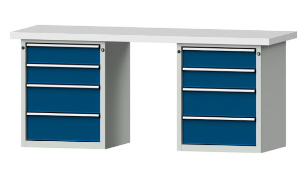 Établis ANKE Établi combiné, modèle 840 V, 2000 x 700 x 850 mm, RAL 7035/5010, KSP 50 mm, 415.102
