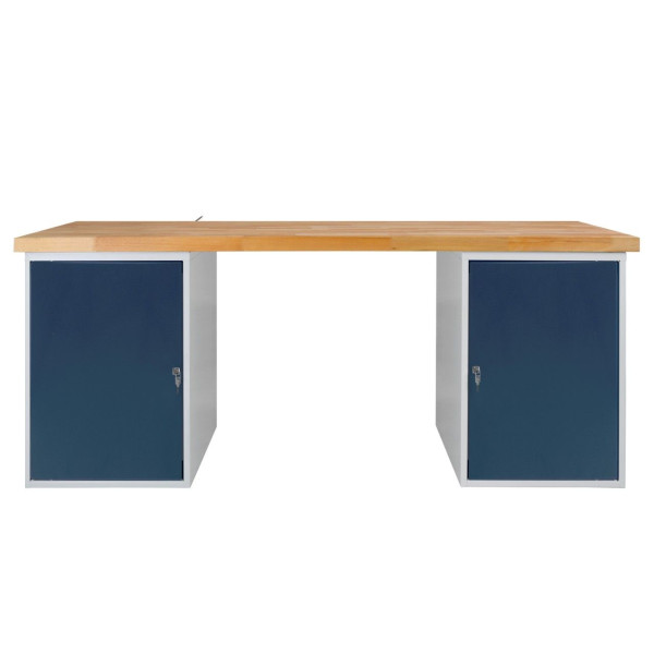 Etabli ADB avec 2 caissons en tôle d'acier H850xL2000xP750mm, 42697