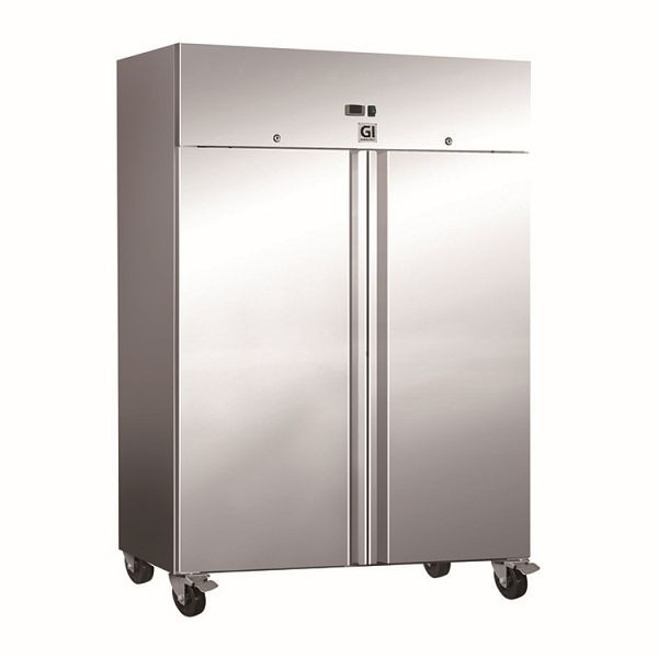 Réfrigérateur Gastro-Inox 1200 litres en acier inoxydable, refroidissement par convection, capacité nette 1173 litres, 201.014