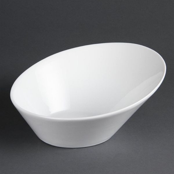 OLYMPIA Whiteware bols ovales inclinés 22,2 x 24,6 cm, UE: 3 pièces, CB078