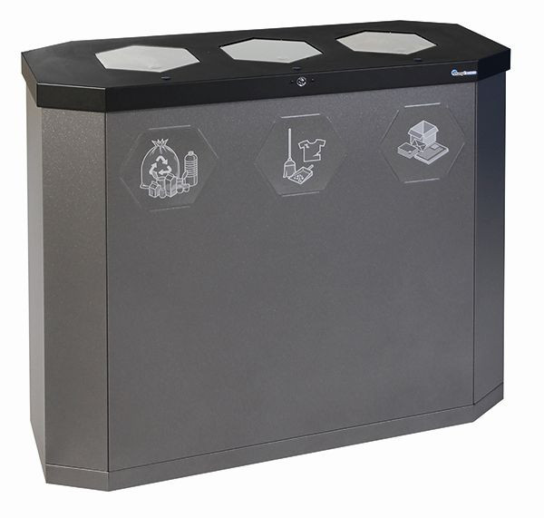 Station de recyclage Blunt Sixco 3 Swing, fer mica DB 703, 830x950x355 mm (HxLxP), 560-135-03