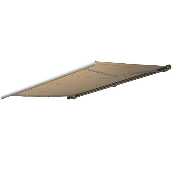 Store à cassette électrique Mendler T122, store cassette complète 4x3m, polyester crème, 34283+34295+34432