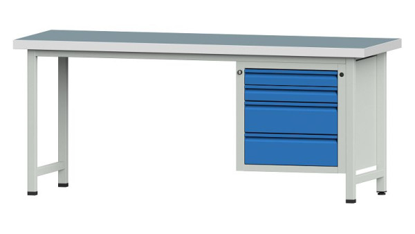 Établis ANKE Établi combiné, modèle 727 E, 2000 x 700 x 850 mm, RAL 7035/5012, UBP 50 mm, 510.821