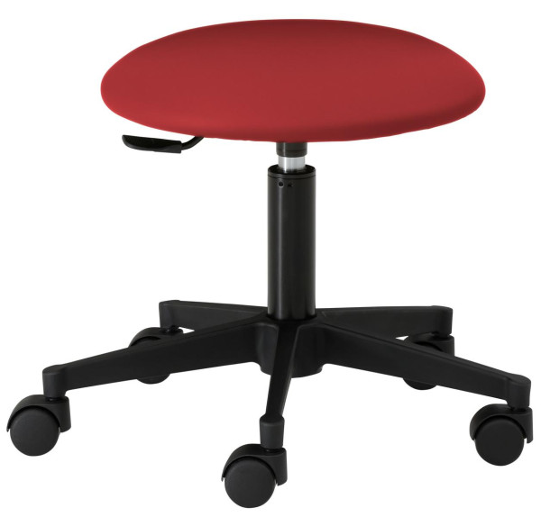 Tabouret Mayer Sitzmöbel , structure en argent nacré, siège rembourré, liberté de mouvement à 360°, déverrouillage par levier, rouge, 1350_30311