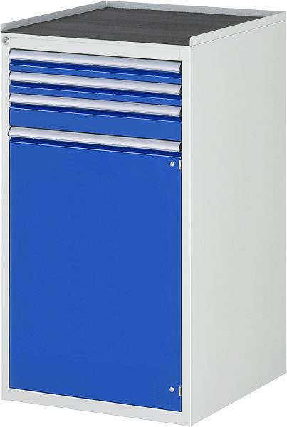 Armoire à tiroirs RAU série 7000, L580xP650xH1035mm, tiroirs : 2xH60, 1xH90mm, porte battante H720mm, support métallique, 03-L7.13AR-MT.11
