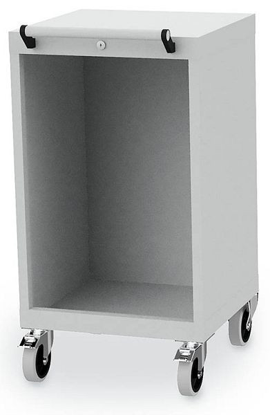 Boîtier d'armoire à tiroirs Bedrunka+Hirth, R 18-16, dimensions en mm (LxPxH) : 530 x 500 x 1080, 4 x roulettes pivotantes, 2 x avec freins, Ø 100, 01.049M125