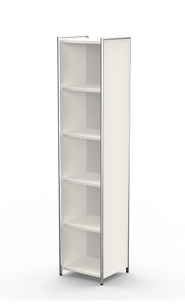 Kerkmann étagère simple pour 5 OH, Artline, L 410 x P 380 x H 1850 mm, blanc, 13734610