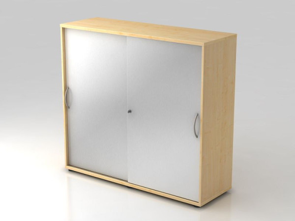 Hammerbacher armoire à portes coulissantes 3OH 120cm poignée cintrée érable/argent, 120x40x110 cm (LxPxH), V1753S/3/S/BM