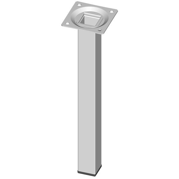 Système d'éléments PIED EN TUBE D'ACIER, LOSE, 25X25, M10, 250 mm, BLANC, UE: 4 PIÈCES, 11101-00021