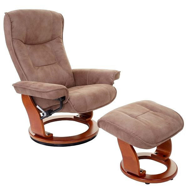Chaise de relaxation Mendler MCA Hamilton, tabouret de chaise TV, tissu/textile capacité de charge 130 kg, brun antique, couleur miel, 59218