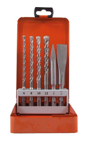 Perceuse à percussion Projahn Rocket 3 SDS-Plus jeu de burins 6 pièces (Rocket 3 diamètre 6, 8, 10, 12 mm, Sp, 83841