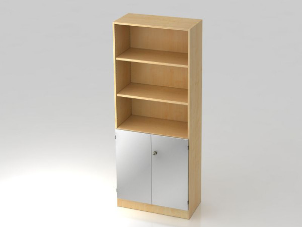 Armoire Hammerbacher 5OH, portes 2OH, panneau de base, poignée rayée érable/argent, 80x42x200,4 cm (LxPxH), V6770/3/S/SG