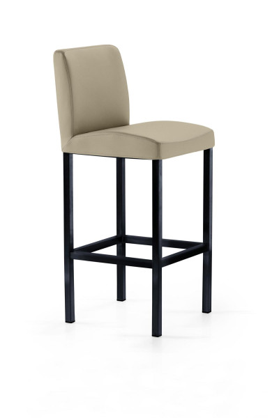 Tabouret Mayer Sitzmöbel , structure noire, coque d'assise rembourrée, hauteur d'assise 65 cm, capacité de charge jusqu'à 150 kg, taupe, 1154_03_30484