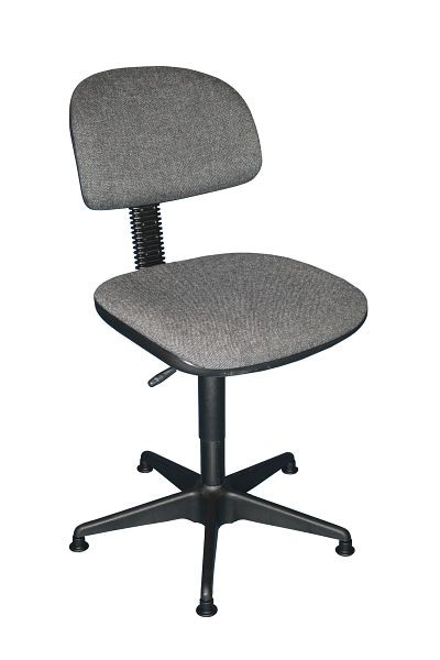 Chaise de travail Lotz ESD, DIN EN 61340-5-1, rembourrage assise/dossier, anthracite, hauteur d'assise 420 - 550 mm, piètement en acier, patins, 6600.03