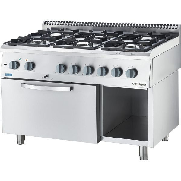 Réchaud à gaz Stalgast ECO 6 feux avec four électrique à convection (600 x 400 mm / GN 1/1) série 700 ND - G20, 6 feux (6x3,5 kW), SL33644SE