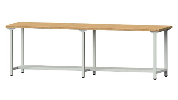Bancs de travail ANKE table de travail, modèle 191, 2800 x 800 x 890 mm, RAL 7035, BMP 40 mm, 401.449