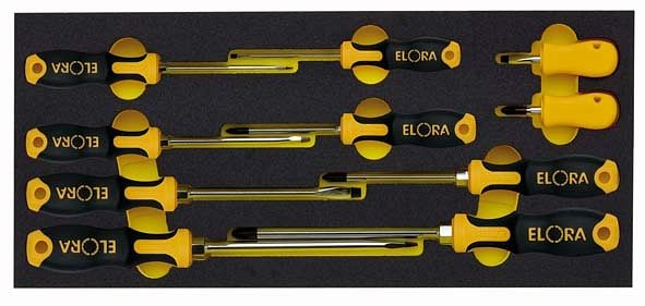 ELORA QUATROLIT® Jeu de tournevis à 2 composants, 10 pièces, OMS-7, 0000410701000