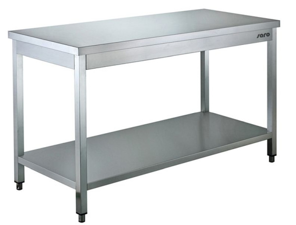 Table Saro en acier inoxydable démontable, avec plateau inférieur - profondeur 700 mm, 2000 mm, 456-7030