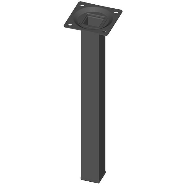 Système d'éléments PIED EN TUBE D'ACIER, LOSE, 25X25, M10, 250 mm, NOIR, UE: 4 PIÈCES, 11101-00022