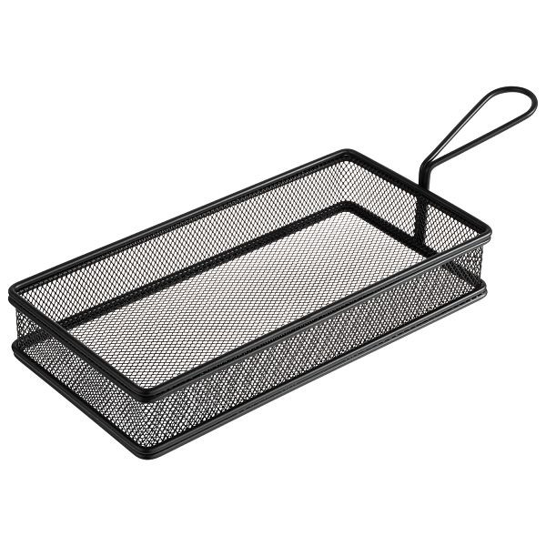 Panier de service APS, 26 x 13 x 5 cm, acier inoxydable, noir, poignée : 9,5 cm, -SNACKHOLDER-, 40629