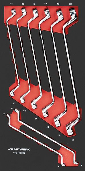 Jeu de clés polygonales doubles Kraftwerk PRO LINE EVA, 8 pièces. Insert 20x40, 105.401.006