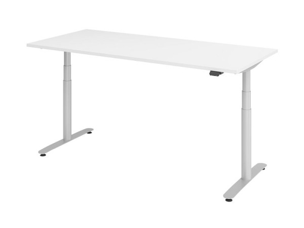 Hammerbacher bureau assis-debout électrique 180x80cm blanc/argent, VXDLR19/W/S