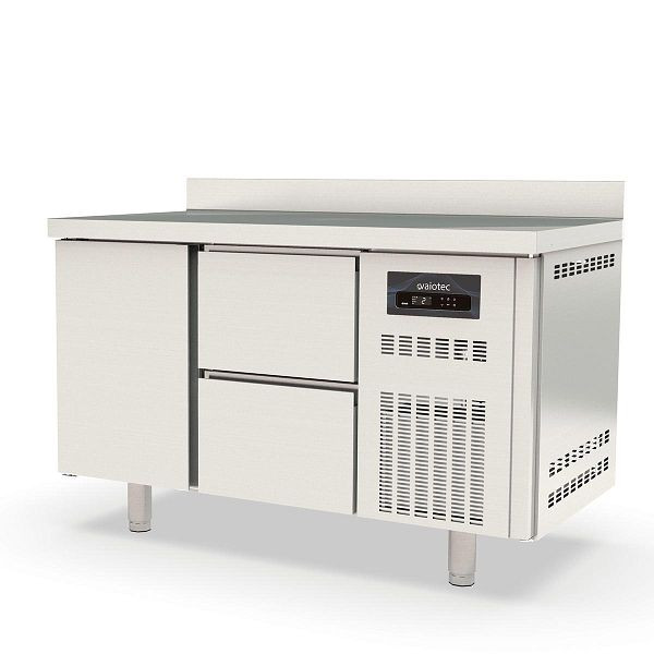 Table réfrigérante Vaiotec TOPLINE 700 / 2 compartiments GN1/1 avec 2 tiroirs / 1 porte et dosseret, 10291