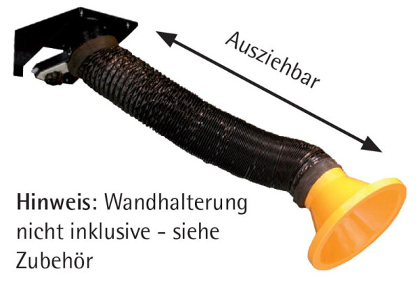 Bras d'extraction GEOVENT COMPACT avec articulations internes, rallonge télescopique 1 - 2 m ø160 mm, 01-700