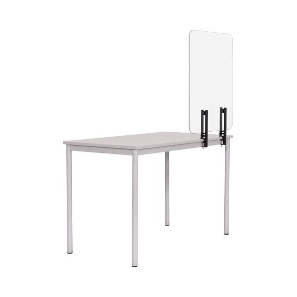 Cloison Bi-Office sans cadre, panneau acrylique anti-éclaboussures avec clips métalliques à fixer à la table, 60x90cm, AC03023973