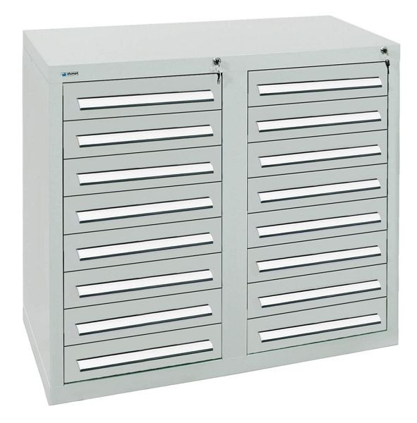 armoire à tiroirs émoussés série T-100/35-2, RAL 7035/7035, 16 tiroirs (16 x100 mm), 8152107