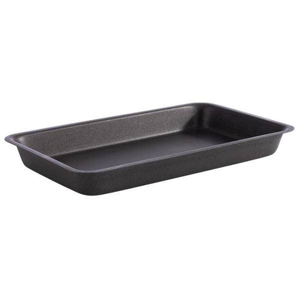 Plateau APS -LEVANTE-, 25,5 x 16 cm, hauteur : 3 cm, acier inoxydable, couleur : gris-noir, 0,7 litre, 40713