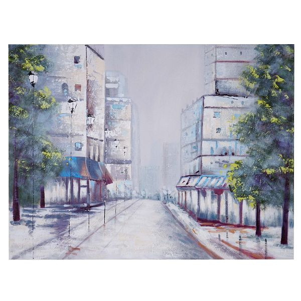 Village de peinture à l'huile de Mendler, peinture murale 100% peinte à la main XL, 120x90cm, 59448