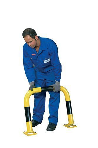 Barre de protection bélier amovible DENIOS, plastifiée, à cheviller, 350x750mm, 180-225