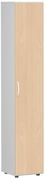geramöbel armoire à double porte avec pieds, poignée gauche ou droite, amortisseur de porte inclus, non verrouillable, 400x420x2160, hêtre/gris clair, S-346100-BL