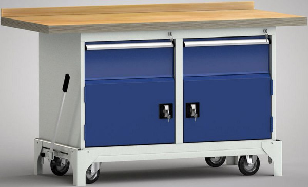 Etabli standard mobile KLW - 1500 x 700 x 866 mm L x l x H, WS782N-1500M40-E7053