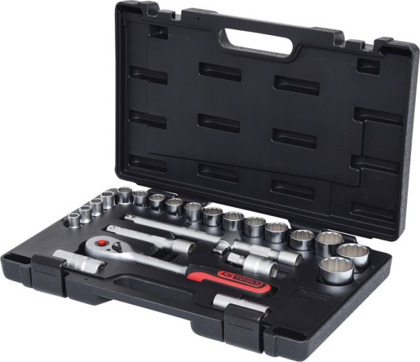 KS Tools Jeu de clés à douilles 1/2", 24 pièces, 12 pans, 911.1595
