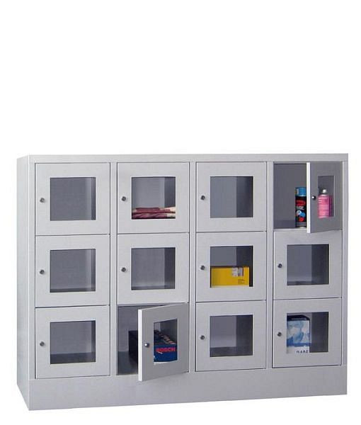 Armoire vestiaire Pavoy avec base 1187/500/1600, 4l x 3h, serrure à cylindre, largeur de compartiment 400, hublot, 61213-434-091-910905
